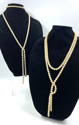 Pairing Of Vintage Faux Pearl Upcycle Lariats (or Original For Repair)