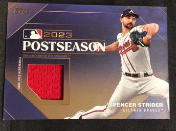 2024 Topps Spencer Strider Postseason Performance Jersey Relic Card 24/25 - K