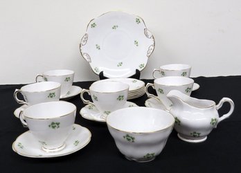 A Snack Set Of Royal Tara Bone China From Ireland In Shamrocks