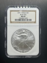 Beautiful NGC Graded 2006 Silver American Eagle Dollar MS-69