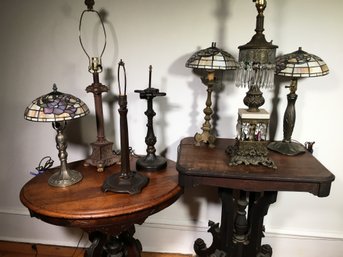 Fabulous Lot Of Seven (7) Table Lamps - Antique / Vintage / Modern - GREAT Grouping Of Project Pieces