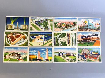 Lot Of 12 1939 NY Worlds Fair Linen Postcards