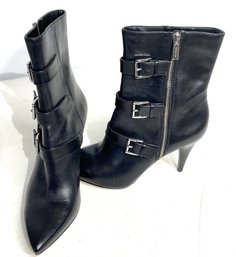 A Pair Of Michael Kors Black Leather Booties  - Size  10M