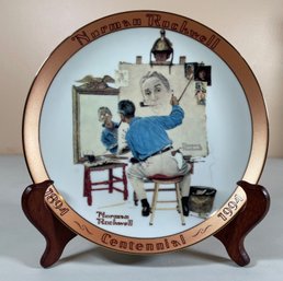 Norman Rockwell Collector Plate 'Triple Self Portrait' Bradford Exchange 1994