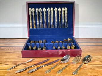 International Gold Plated Flatware - Service For 10 PLUS