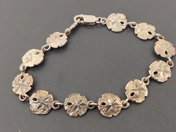 VINTAGE STERLING SILVER SAND DOLLAR BRACELET