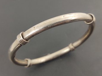 VINTAGE MID CENTURY MODERNIST MEXICAN STERLING SILVER BANGLE BRACELET