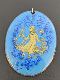 ANTIQUE VICTORIAN ENAMEL PENDANT