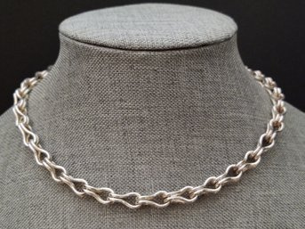 VINTAGE HEAVY STERLING SILVER CHAIN LINK NECKLACE