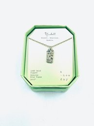 A New Day 14kt Gold Dipped Genuine Blue Topaz Bluebell Pendant Necklace