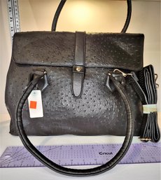 BRAND NEW WOMENS HANDBAGS - 2nd BLACK OSTRICH STYLE BAG # 9