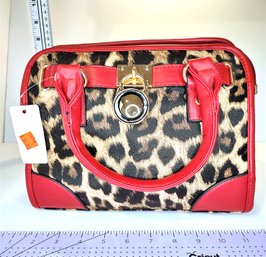 BRAND NEW WOMENS HANDBAGS - RED LEOPARD DESIGN - BAG # 1