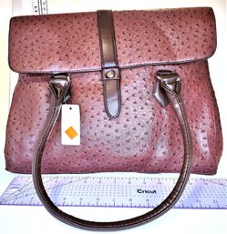 BRAND NEW WOMENS HANDBAGS - 2nd BROWN OSTRICH STYLE BAG # 10