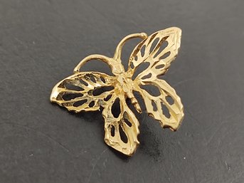 VINTAGE 14K GOLD FILIGREE BUTTERFLY PENDANT