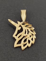 VINTAGE 14K GOLD FILIGREE UNICORN PENDANT