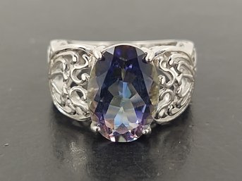 BEAUTIFUL STERLING SILVER MYSTIC TOPAZ RING