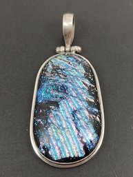 BEAUTIFUL STERLING SILVER DICHROIC GLASS PENDANT