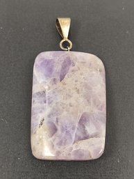 VINTAGE STERLING SILVER AMETHYST QUARTZ PENDANT