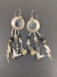 VINTAGE SOUTHWESTERN STERLING SILVER EARRINGS