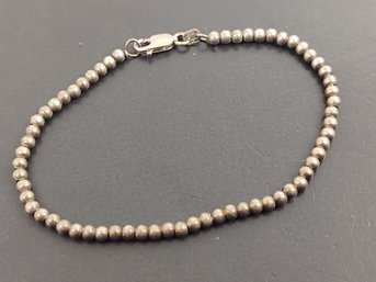 VINTAGE STERLING SILVER BEADED BRACELET