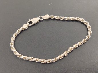 VINTAGE STERLING SILVER TWISTED ROPE CHAIN BRACELET