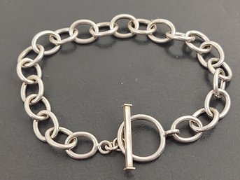 VINTAGE STERLING SILVER LINK TOGGLE BRACELET