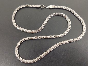 VINTAGE STERLING SILVER WHEAT STYLE LINK NECKLACE