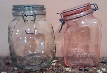 Fancy Glass Storage Containers For Your Counter In Pink & Clear Selections