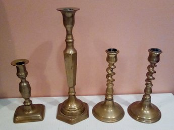 Three Beautiful Vintage Brass Candle Holders   C4