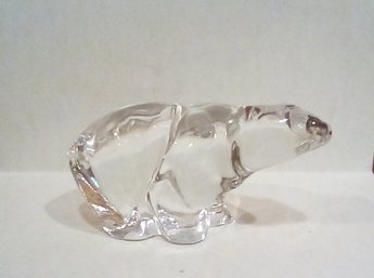 Brilliant Hadeland Norway Crystal Art Glass Polar Bear Figurine