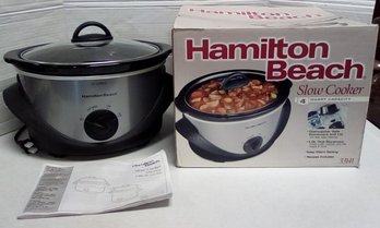 Hamilton Beach Slow Cooker 4 Qt Capacity Model 33141 With Instruction Book And Box  E5
