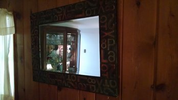 Unique  Mirror - Iron Frame, Beveled Glass, 32x24