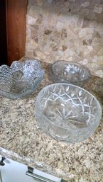3 Cut Glass Bowls