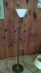 Vintage Swing Arm Floor Lamp With Shade - 55'H
