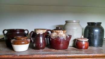 Collection Of Assorted Crocks  Ceramic  (8)