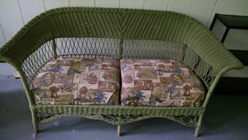 Well Made Wicker Loveseat With Cushions
