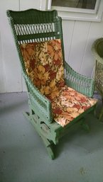 Well Made Antique Wicker/wood Rocking Chair