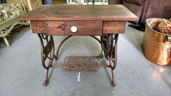 Very Cool Side Table With Sewing Machine Table Legs