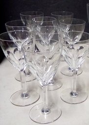 Val Saint Lambert Crystal Red Wine Stemware, 9 Glasses,  In The Montana Pattern   A4