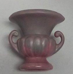 Vintage Abingdon / Hull? (unmarked) Pottery Pink- Green Urn Vase / Planter,  5.5 Inches Tall C3