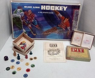 Vintage 3M 1970 Blue Line Hockey  & 1919 Pit/parker Brothers Game   Scouting Playing Pieces  CVBK