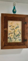 Charming Wood Medicine Cabinet W/contents