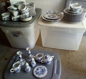 Blue Danube China Set  Blue & White Botanical Pattern To Enjoy Every Day 68 Pieces Total!