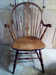 Windsor Style  Vintage Armed Wooden Chair