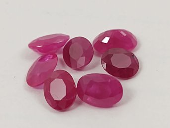 7 Pcs LOOSE OVAL RUBY GEMSTONES 6mm X 4mm 3.61ctw