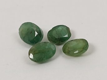 4 Pcs LOOSE OVAL EMERALD GEMSTONES 6mm X 4mm 1.98ctw