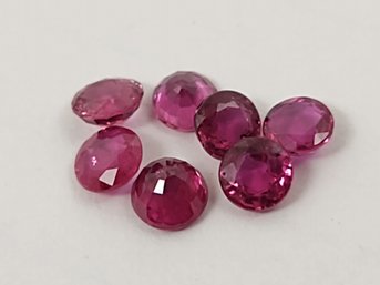 7 Pcs LOOSE ROUND RUBY GEMSTONES 3.58mm - 3.86mm 1.80ctw