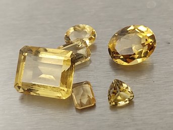 6 Pcs LOOSE MIXED CUT CITRINE GEMSTONES MIXED SIZES 10.28ctw