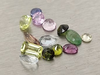 14 Pcs LOOSE MIXED GEMSTONES MIXED SIZES 2.41ctw