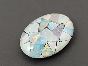 1 Pc LOOSE OVAL MOSAIC OPAL DOUBLET CABOCHON 13.8mm X 10mm